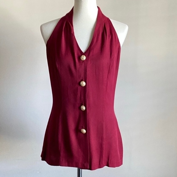 Knapp Tops - Knapp Studio Halter Top Red Size 9